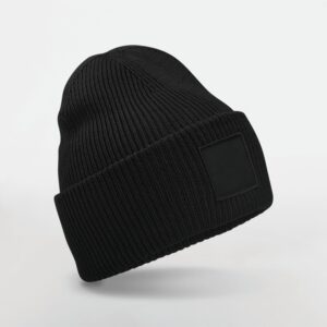 Bonnet à large revers avec patch ton sur ton — Photo produit