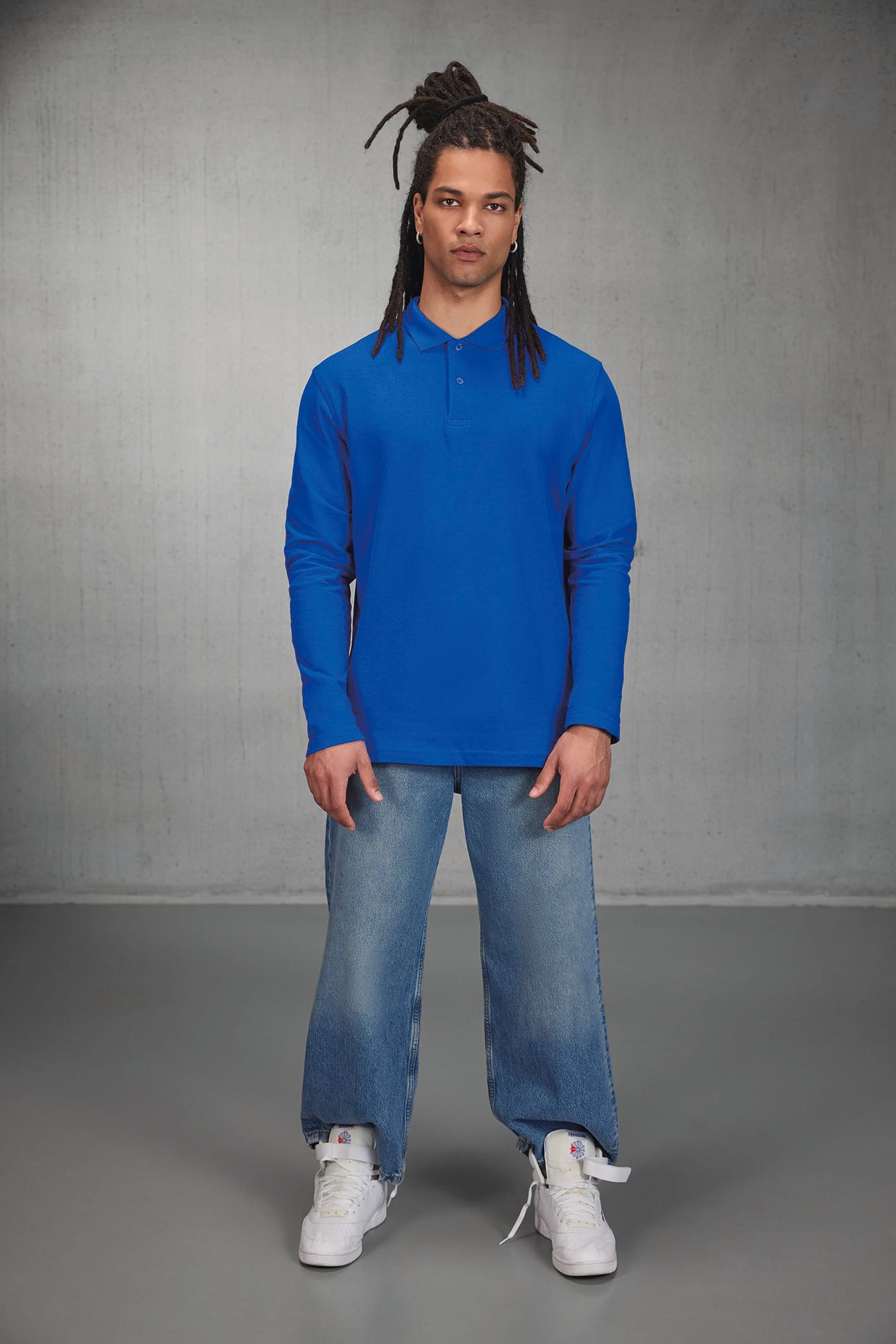Polo homme ID.001 manches longues — Photo produit