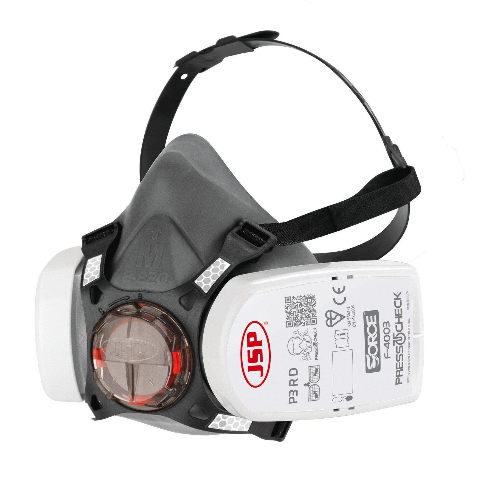 Masque Force™8 avec cartouches Press To Check™ P3 — Photo produit