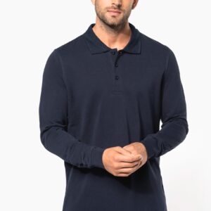 Polo piqué manches longues homme — Photo produit