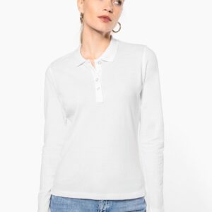 Polo piqué manches longues femme — Photo produit