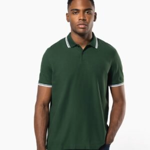 Polo homme manches courtes à liserés contrastés — Photo produit