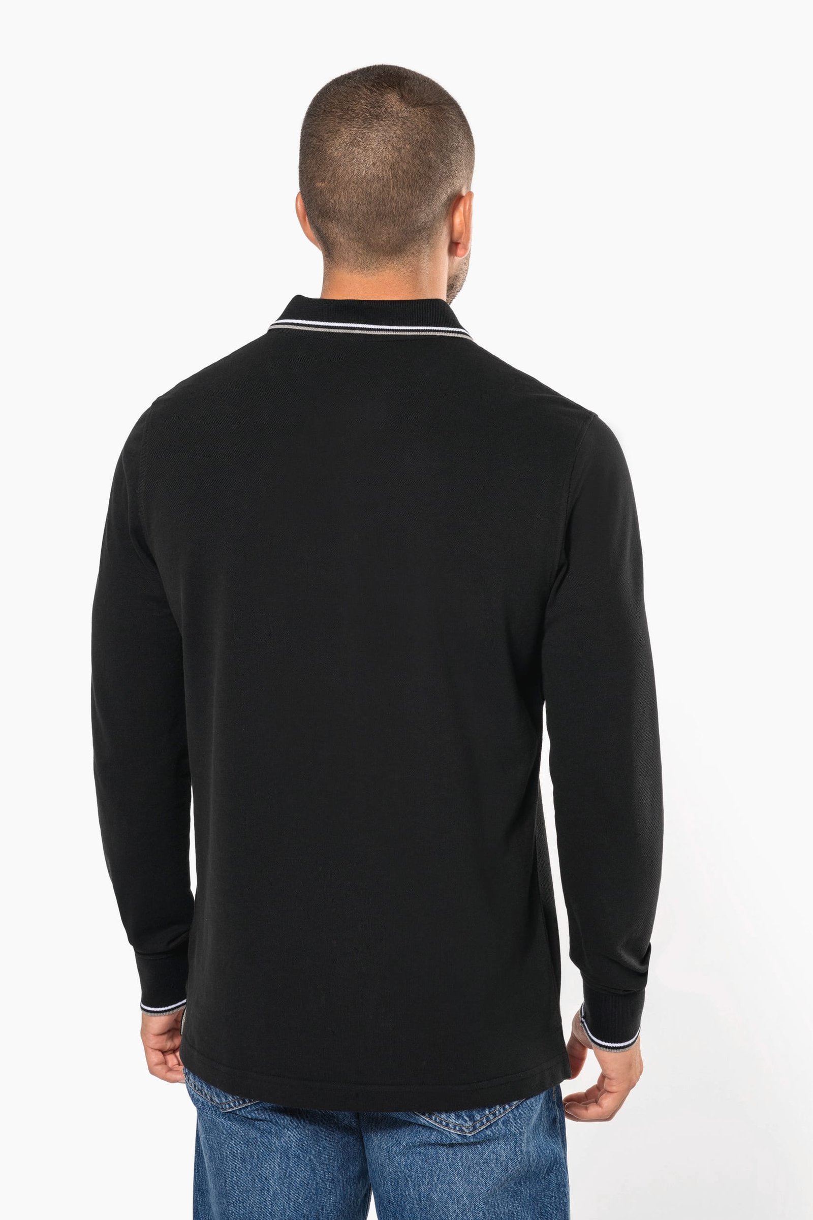 Polo maille piquée manches longues homme — Photo produit