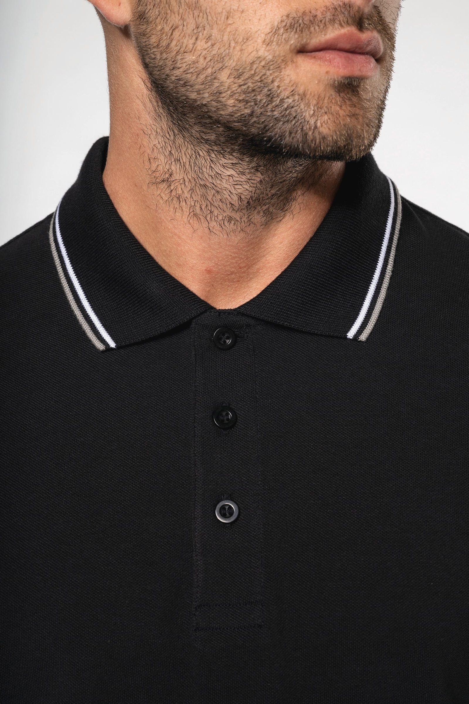 Polo maille piquée manches longues homme — Photo produit