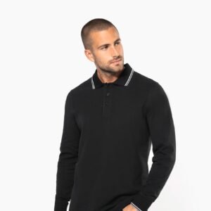 Polo maille piquée manches longues homme — Photo produit