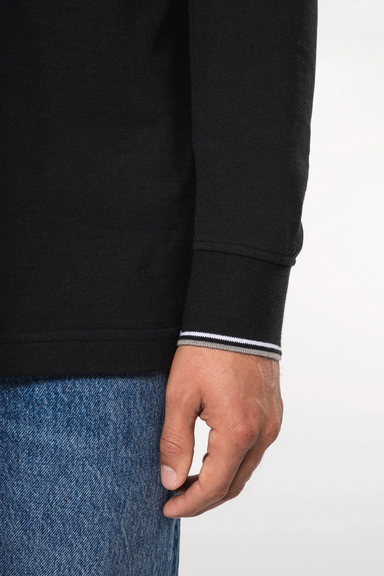 Polo maille piquée manches longues homme — Photo produit