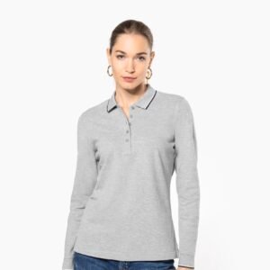 Polo maille piquée manches longues femme — Photo produit