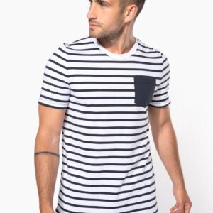 T-shirt rayé marin avec poche manches courtes homme — Photo produit