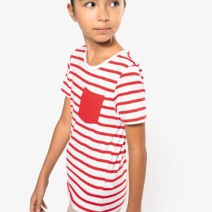 T-shirt rayé marin avec poche manches courtes enfant — Photo produit
