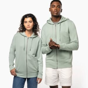 Sweat-shirt french terry écoresponsable zippé à capuche unisexe — Photo produit