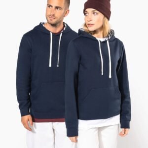 Sweat-shirt à capuche contrastée à motifs unisexe — Photo produit