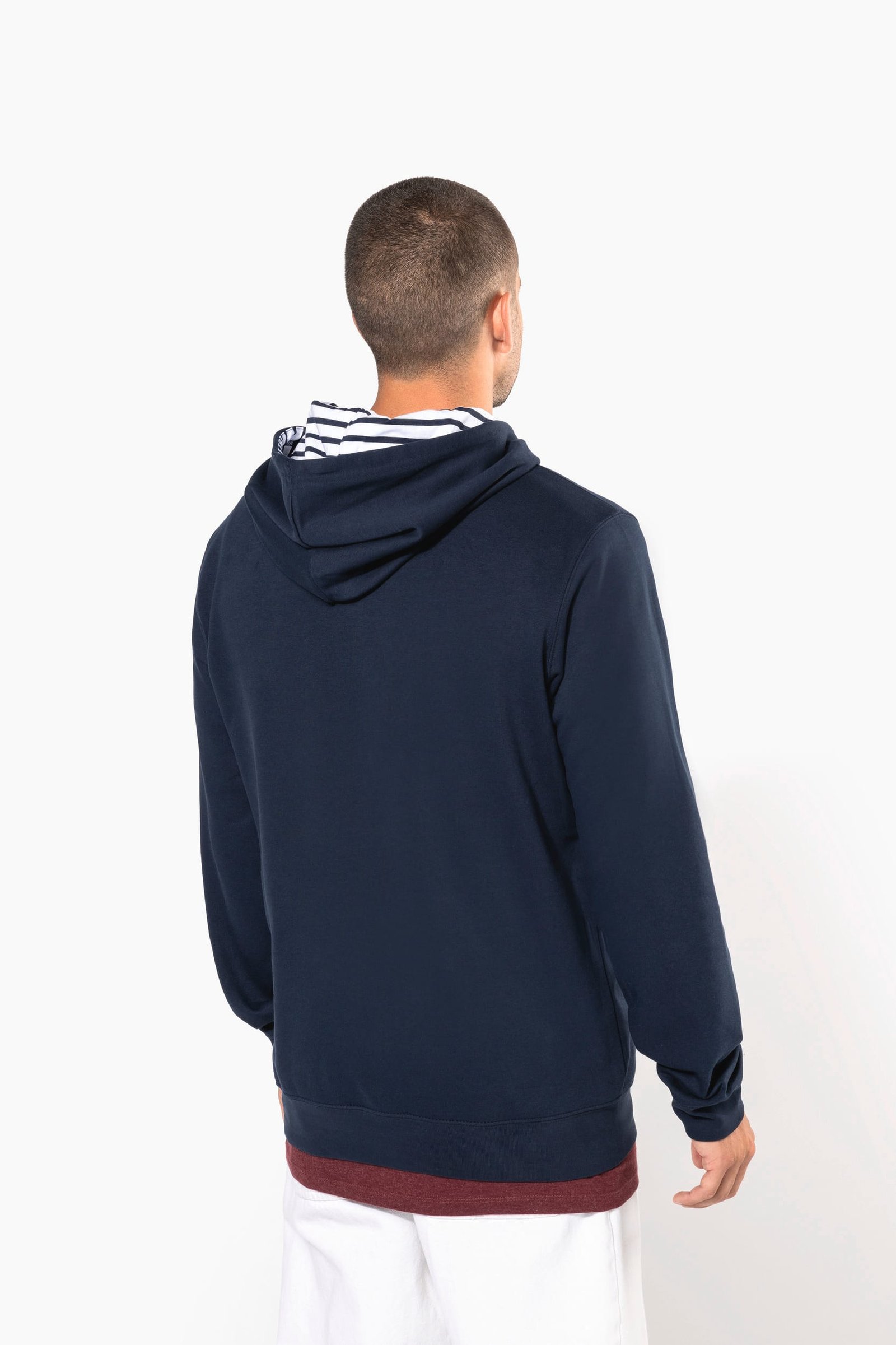Sweat-shirt à capuche contrastée à motifs unisexe — Photo produit