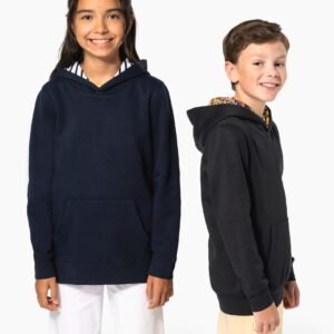 Sweat-shirt à capuche contrastée à motifs enfant unisexe — Photo produit
