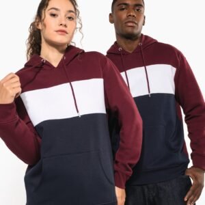 Sweat-shirt tricolore à capuche unisexe — Photo produit