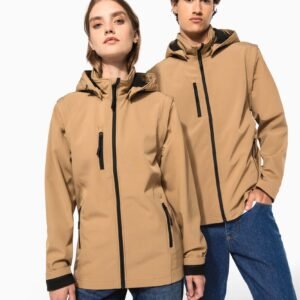 Veste Softshell 3 couches à capuche avec manches amovibles unisexe — Photo produit