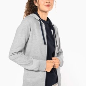 Sweat-shirt zippé capuche contrastée femme — Photo produit