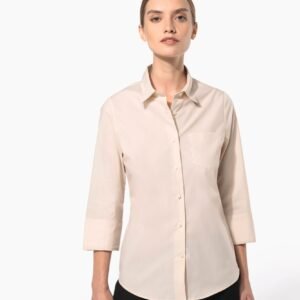 Chemise popeline polycoton manches 3/4 entretien facile femme — Photo produit