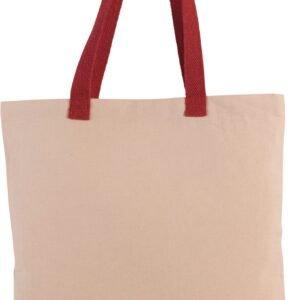 Sac shopping plat en toile avec poignées contrastées — Photo produit
