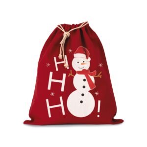 Sac coton à cordon motif bonhomme de neige — Photo produit