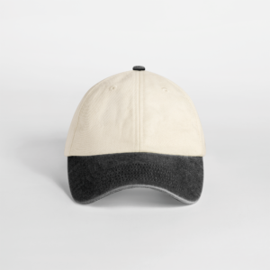 Casquette vintage compacte visière contrastée — Vue de face - Natural / Vintage Black