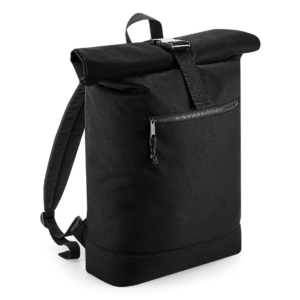 Sac à dos Roll-Top recyclé — Vue de face - Black