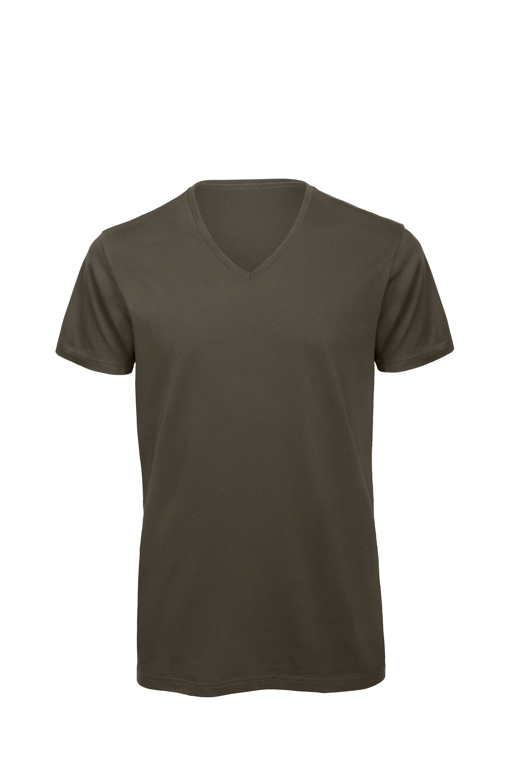 T-shirt BIO Inspire col V Homme — Vue de face - Khaki