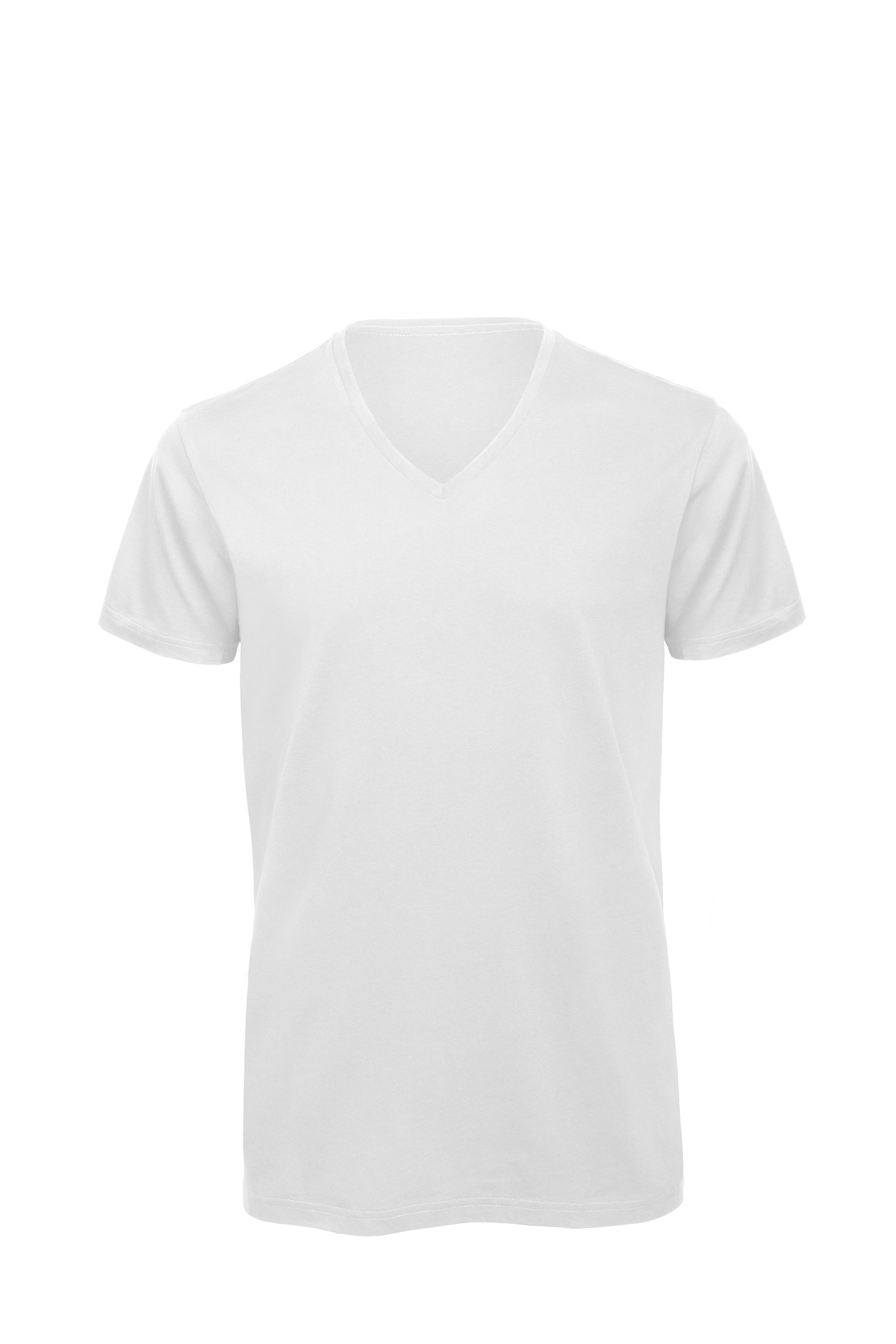 T-shirt BIO Inspire col V Homme — Vue de face - White