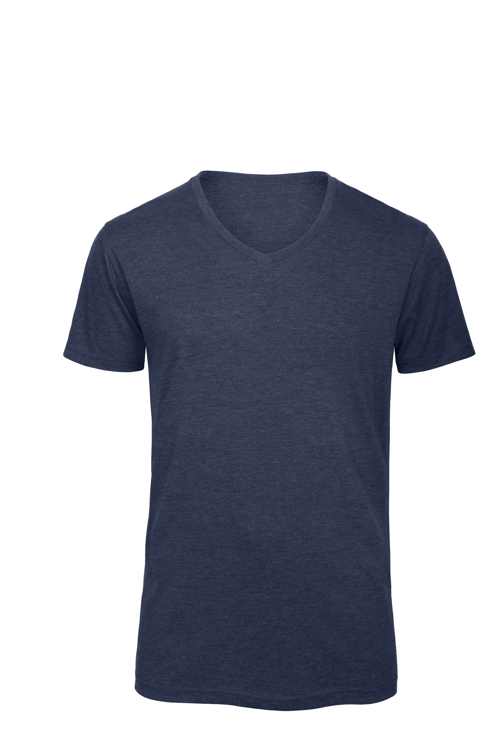 T-shirt Triblend col V Homme — Vue de face - Heather Navy