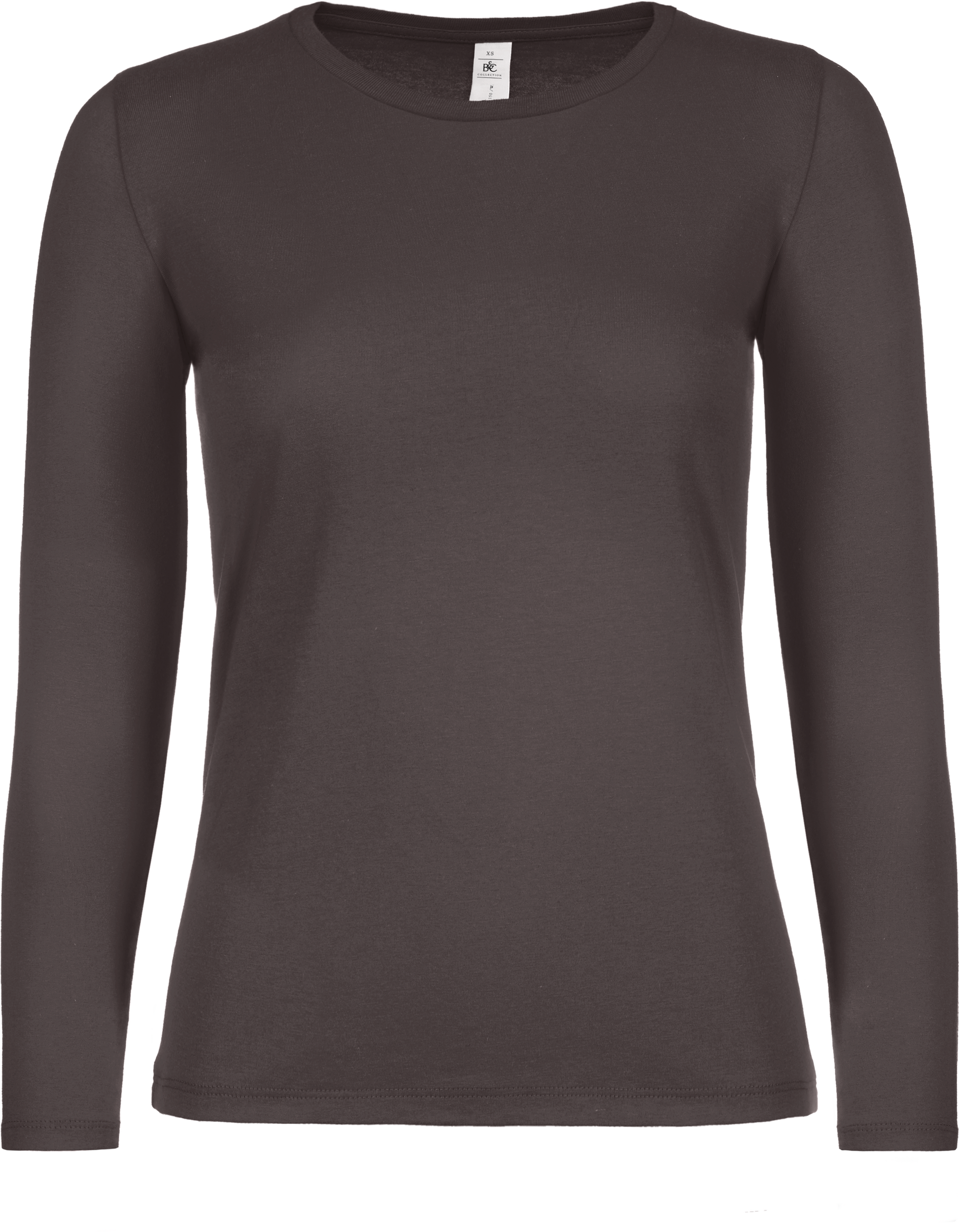 T-shirt manches longues femme #E150 — Vue de face - Bear Brown