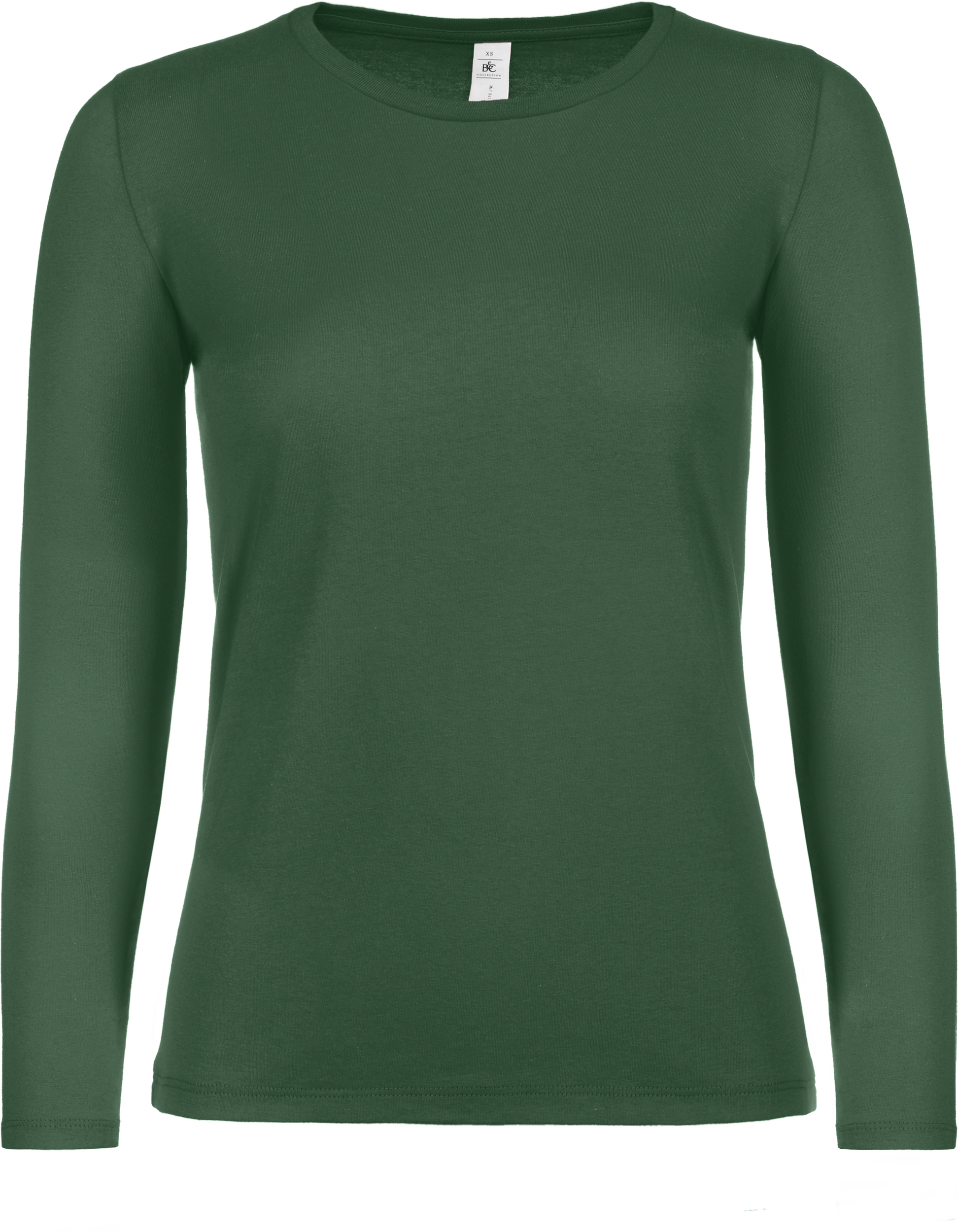 T-shirt manches longues femme #E150 — Vue de face - Bottle Green
