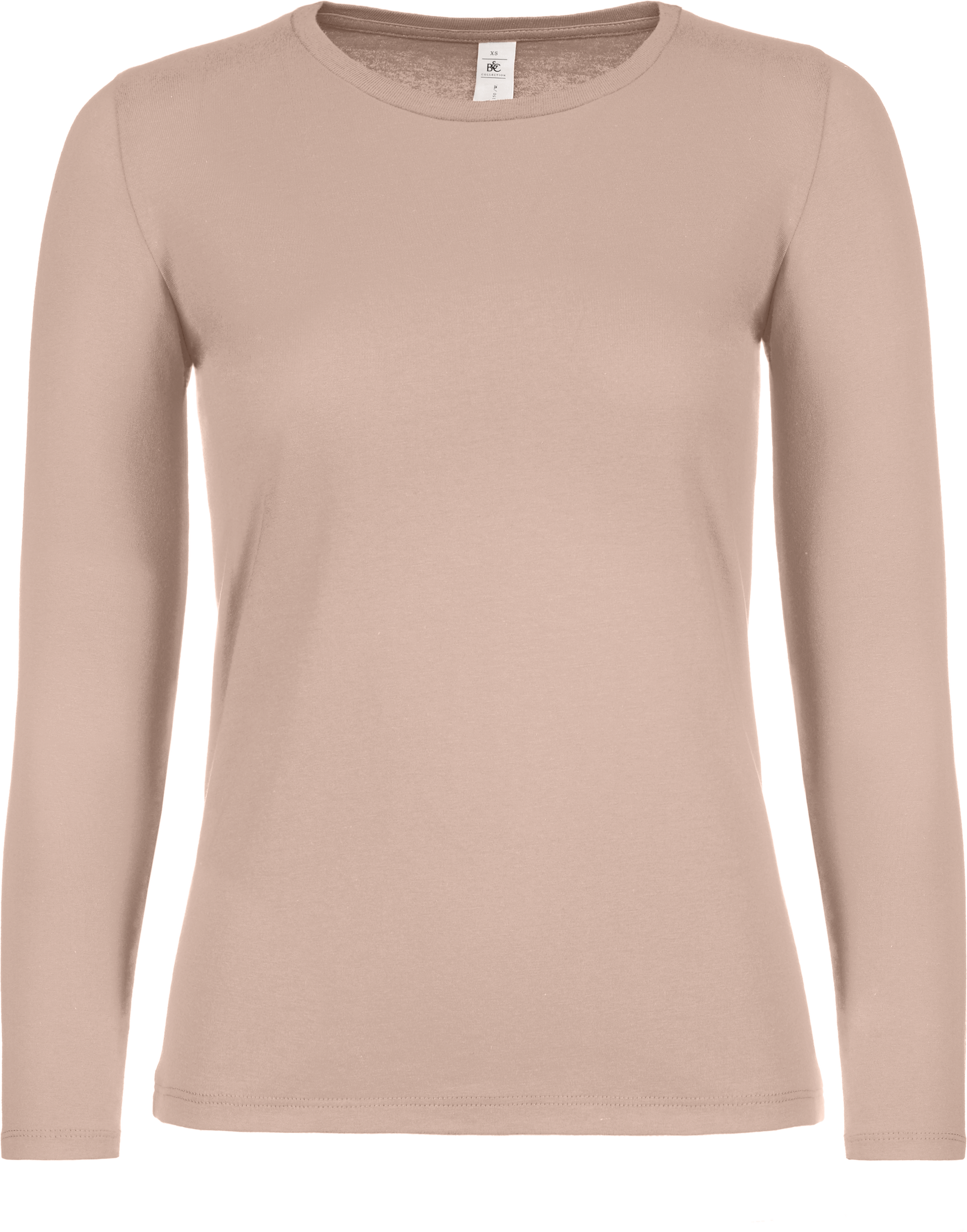 T-shirt manches longues femme #E150 — Vue de face - Millennial Pink