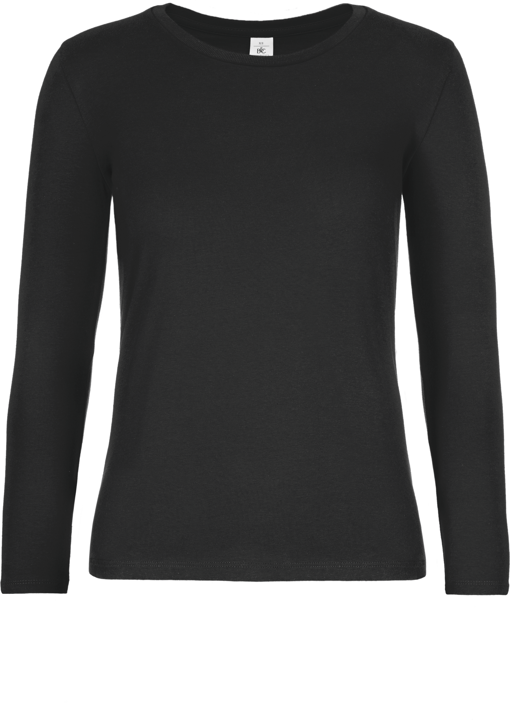 T-shirt manches longues femme #E190 — Vue de face - Black