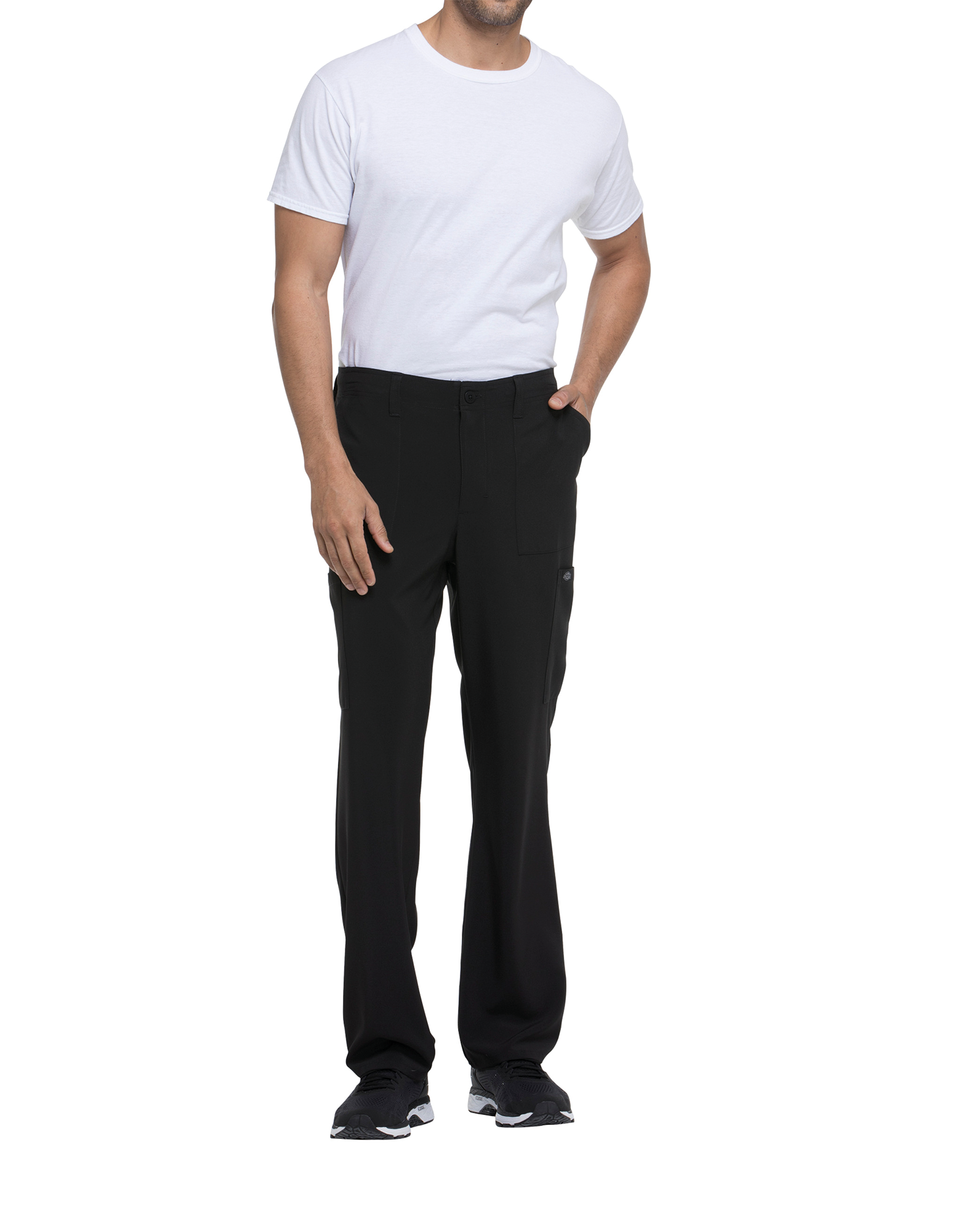Pantalon à cordon de serrage à taille standard homme — Vue de face - Black