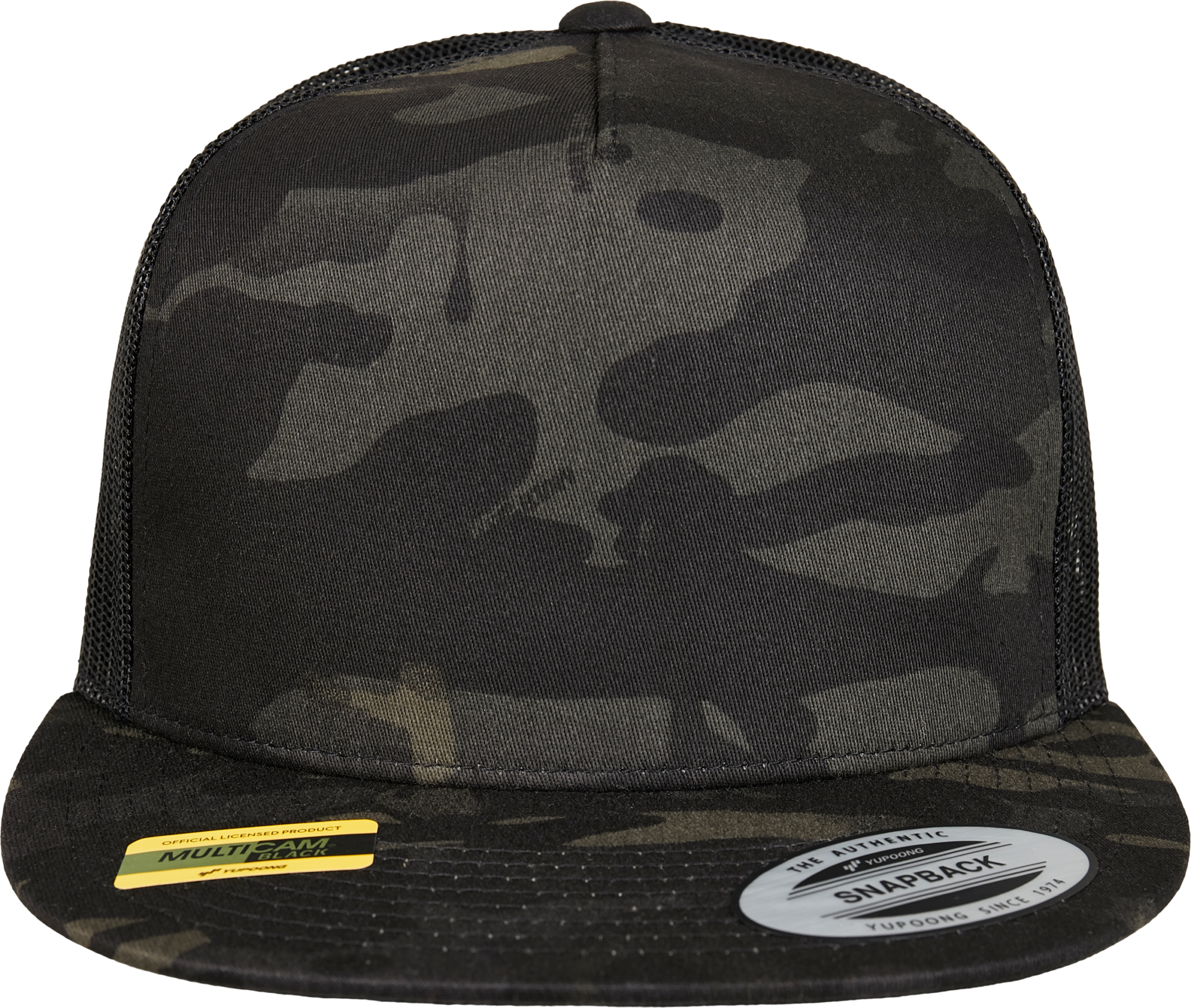 Casquette trucker multicam — Vue de face - BLACK