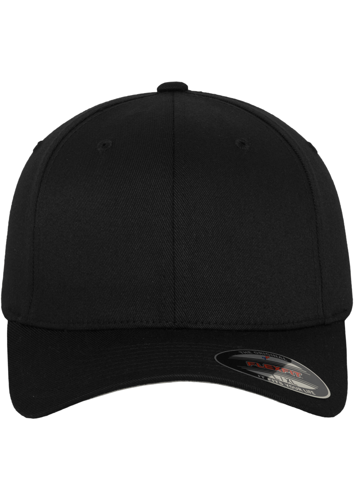 Casquette Flexfit Wooly Combed — Vue de face - BLACK