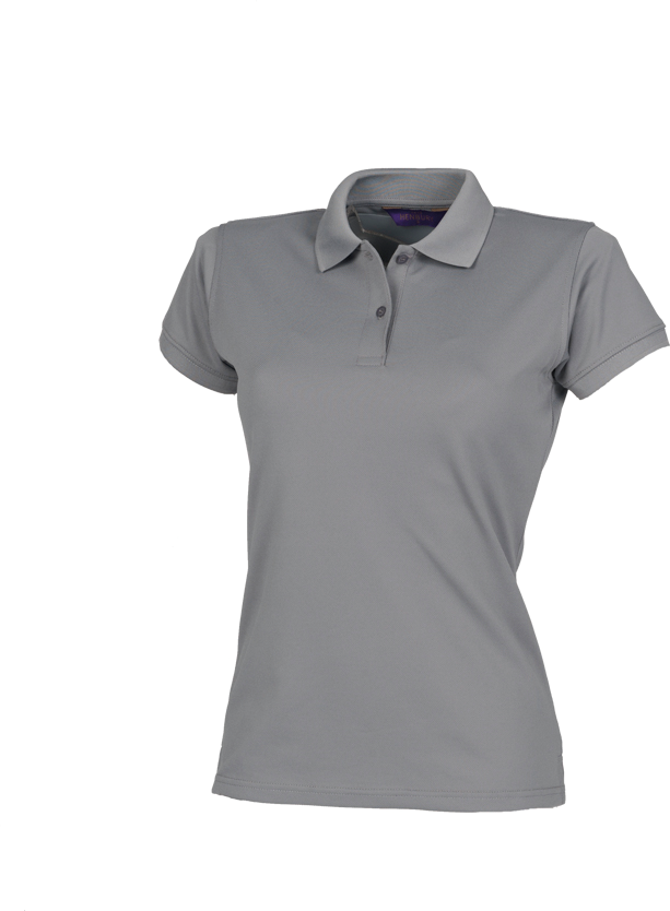 Polo femme Coolplus® — Vue de face - Charcoal
