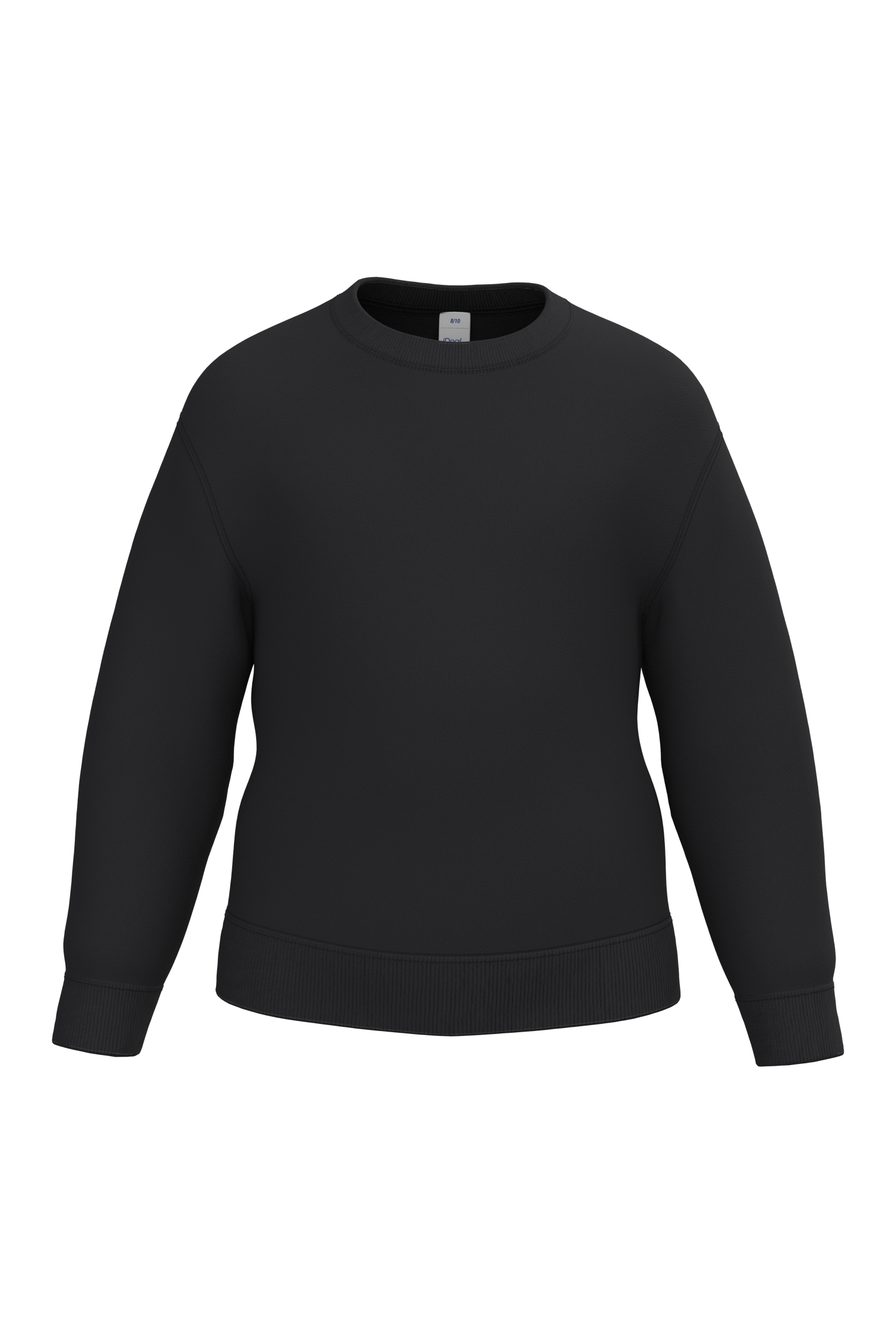 Sweat-shirt col rond enfant — Vue de face - Ideal Black