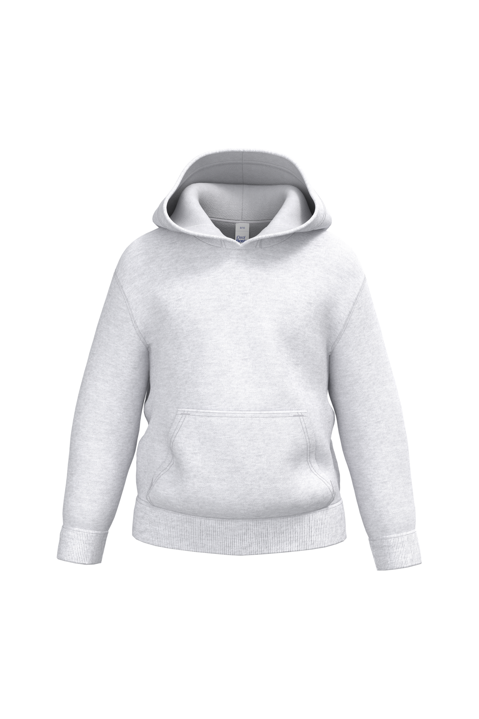 Sweat-shirt à capuche enfant — Vue de face - Ideal Ash Heather