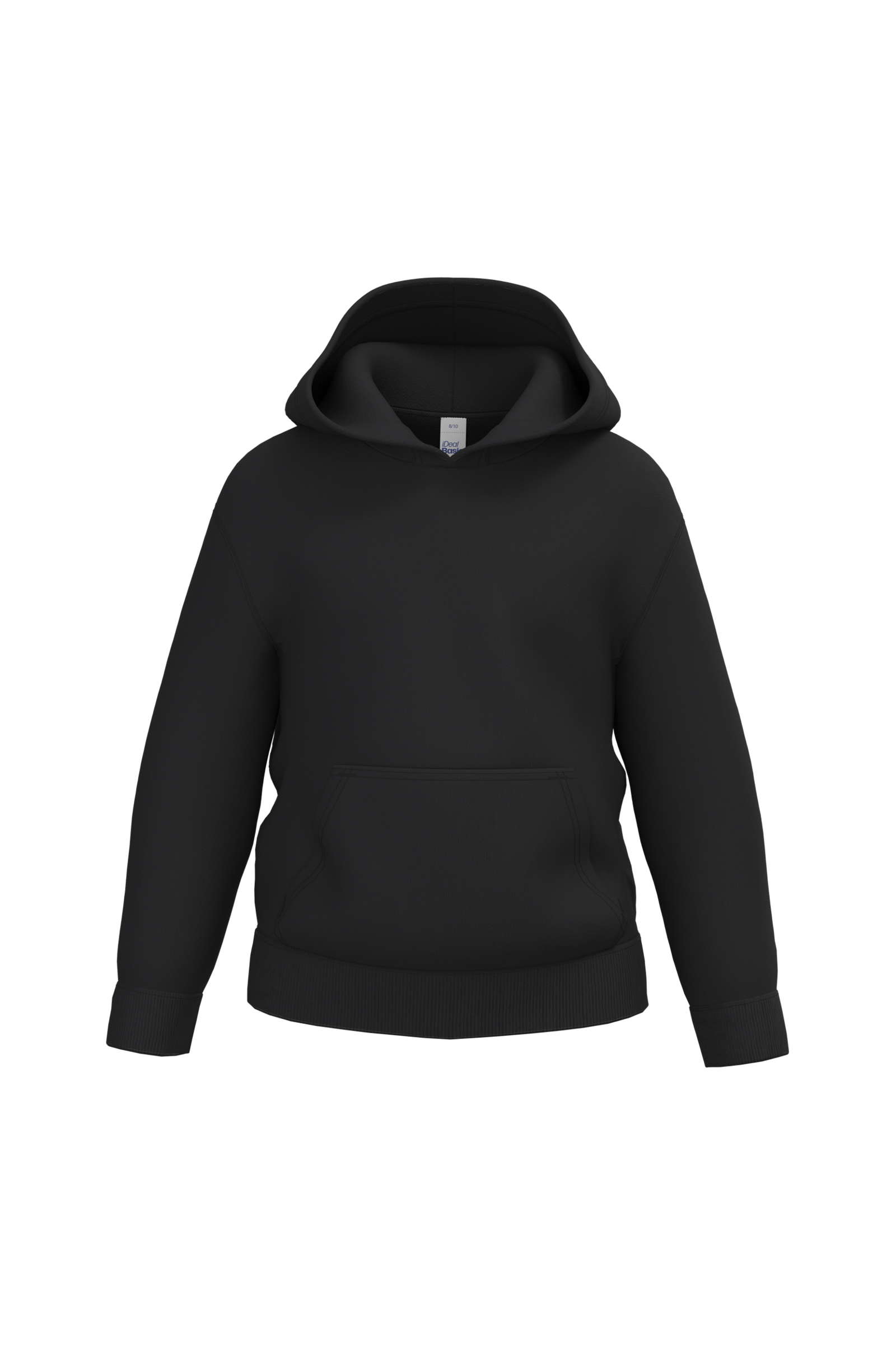 Sweat-shirt à capuche enfant — Vue de face - Ideal Black