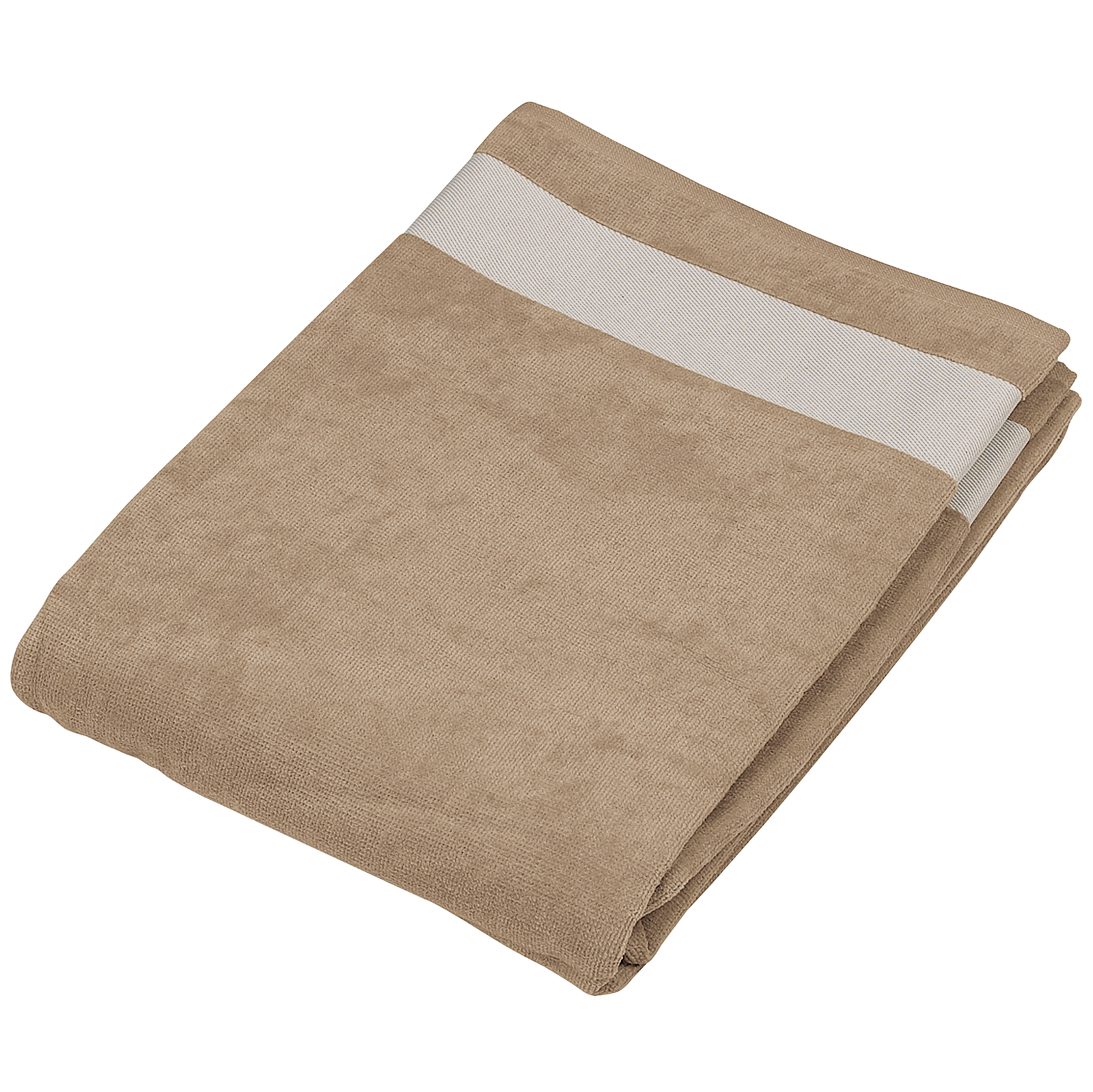 Drap de plage — Vue de face - Beige / White