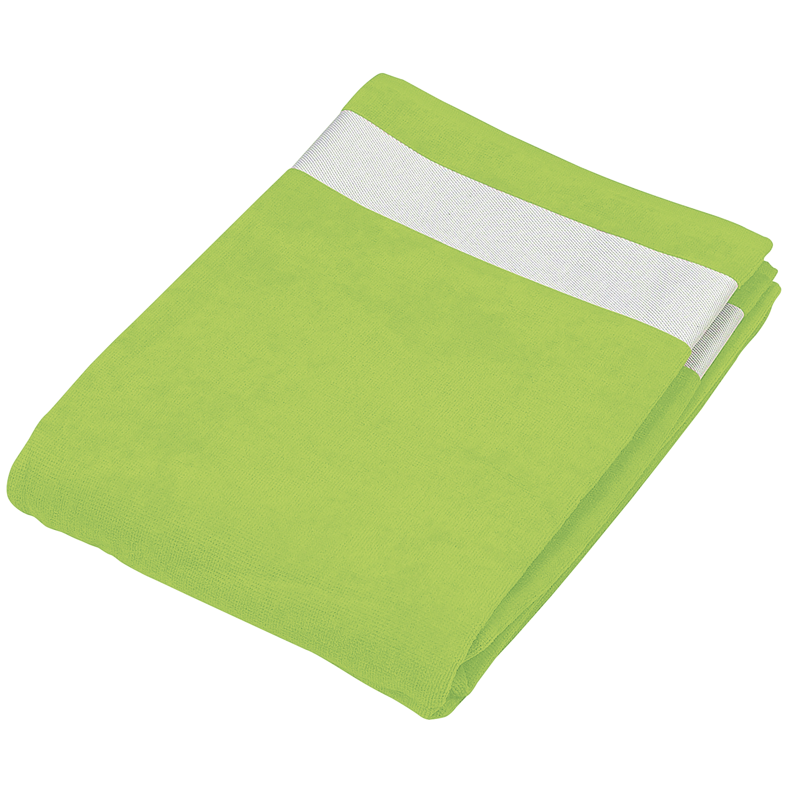 Drap de plage — Vue de face - Lime / White