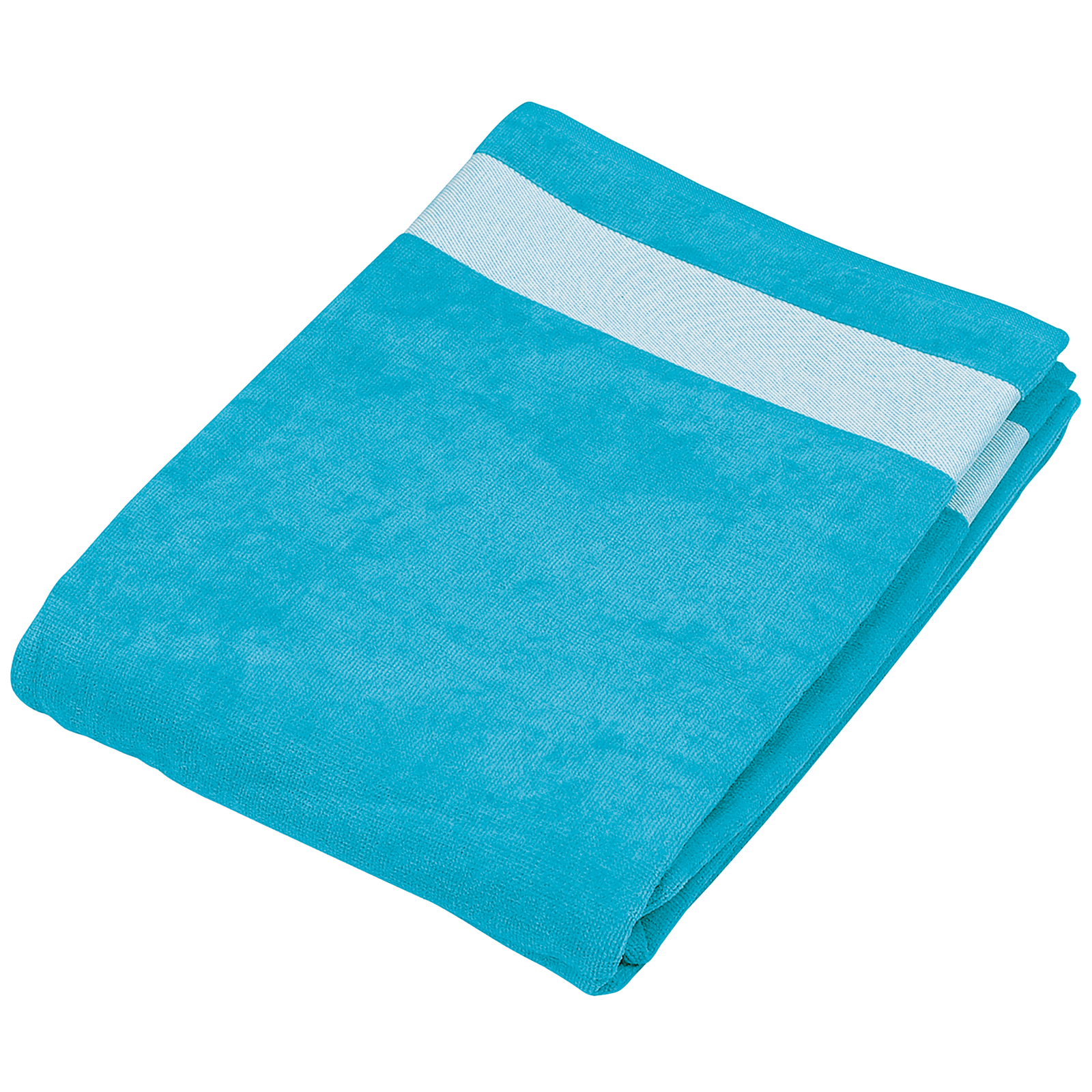 Drap de plage — Vue de face - Turquoise / White