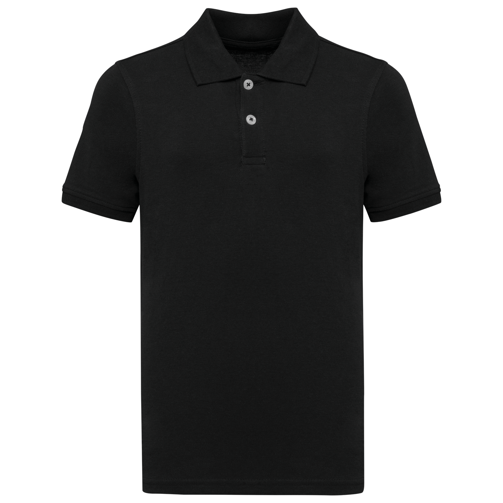 Polo manches courtes enfant — Vue de face - Black