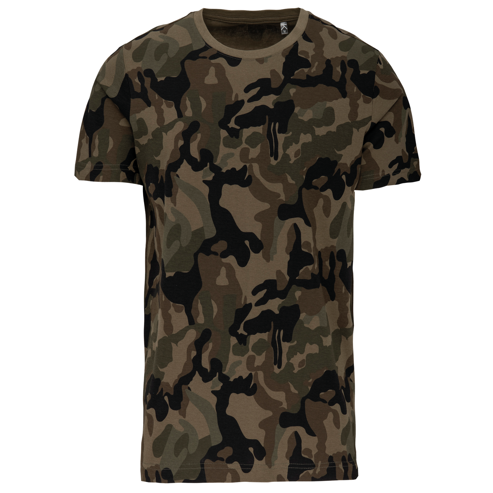 T-shirt camo manches courtes homme — Vue de face - Olive Camouflage
