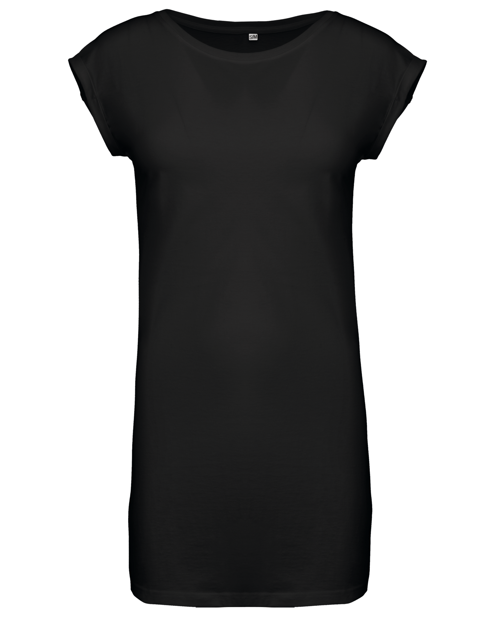 T-shirt long femme — Vue de face - Black