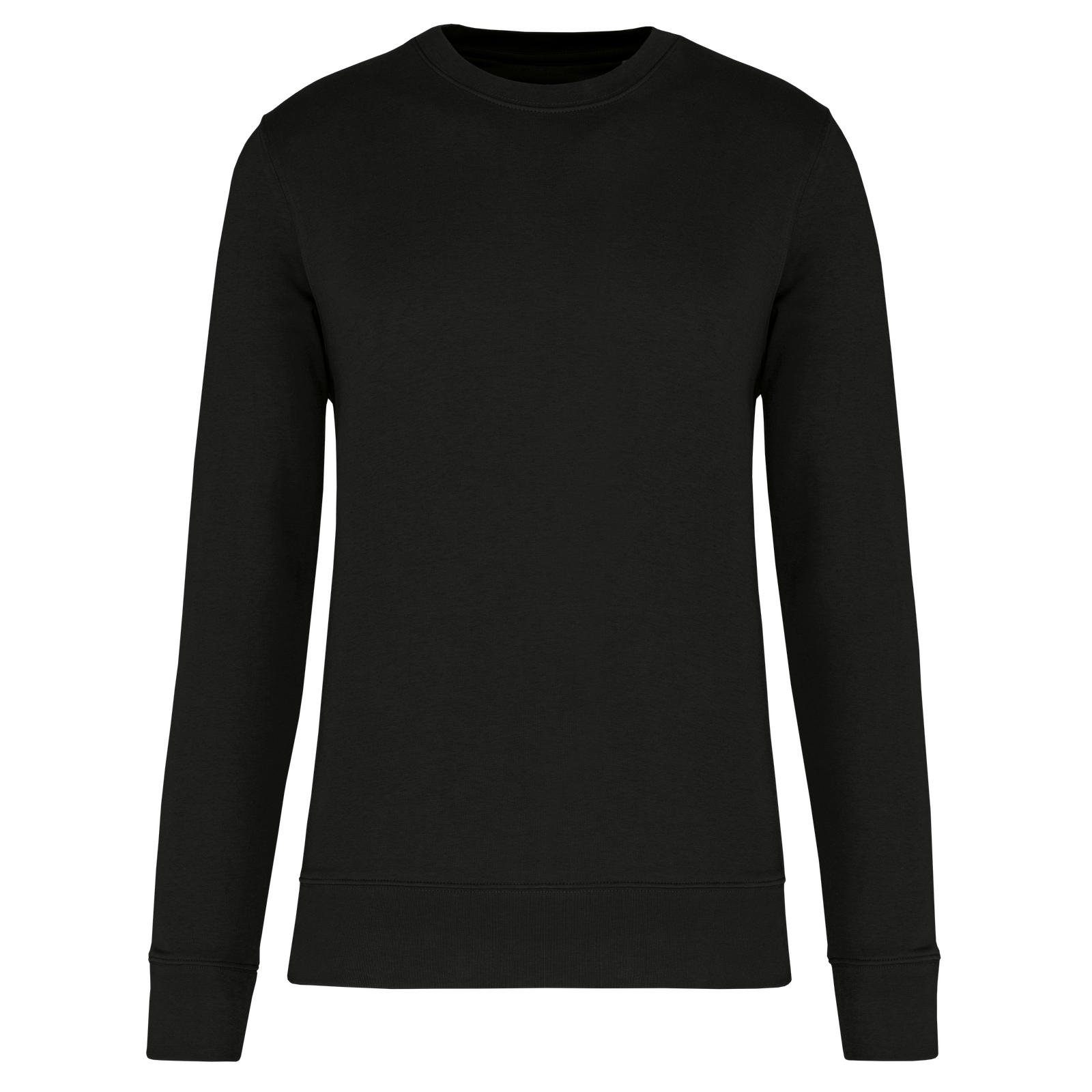 Sweat-shirt écoresponsable col rond enfant — Vue de face - Black