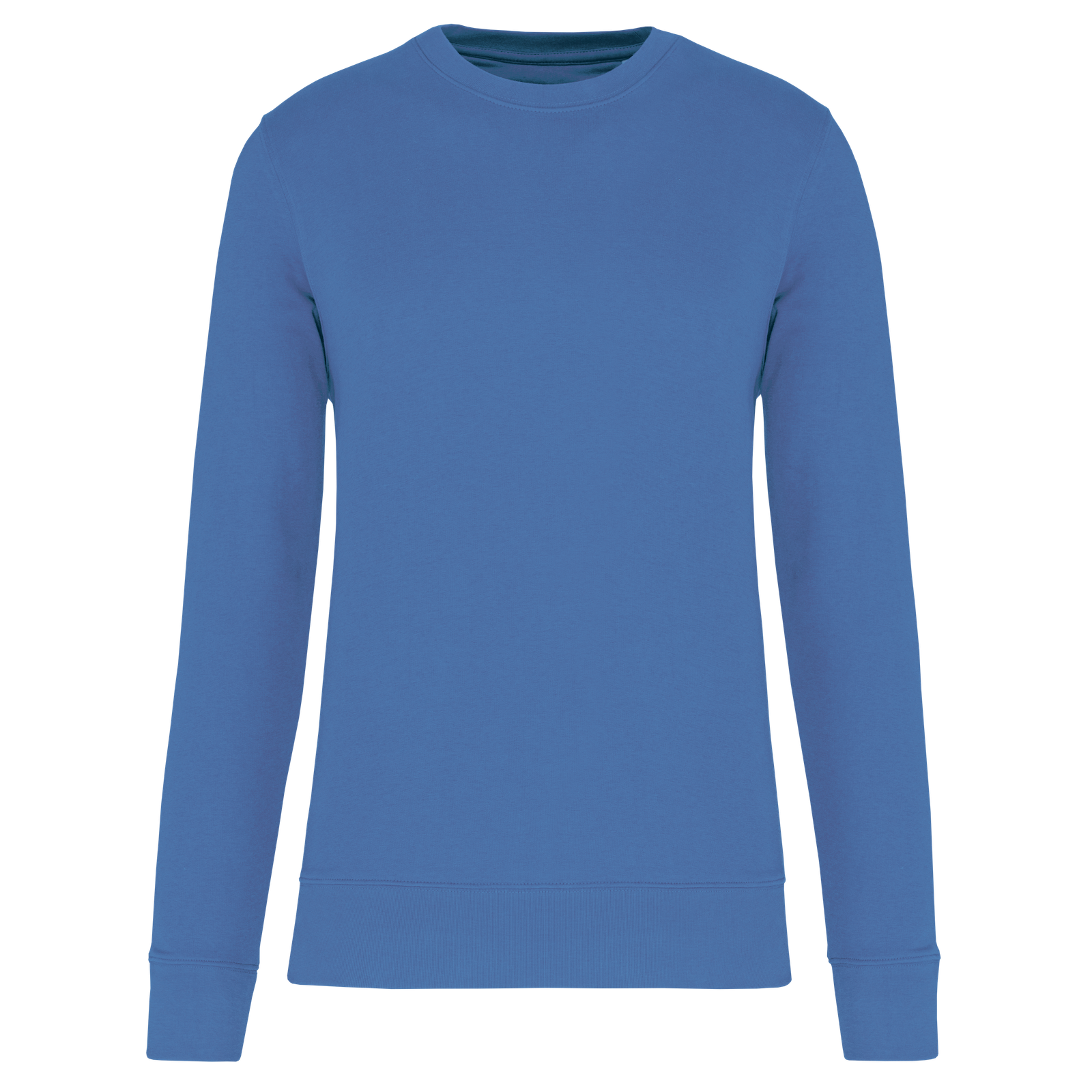 Sweat-shirt écoresponsable col rond enfant — Vue de face - Light Royal Blue