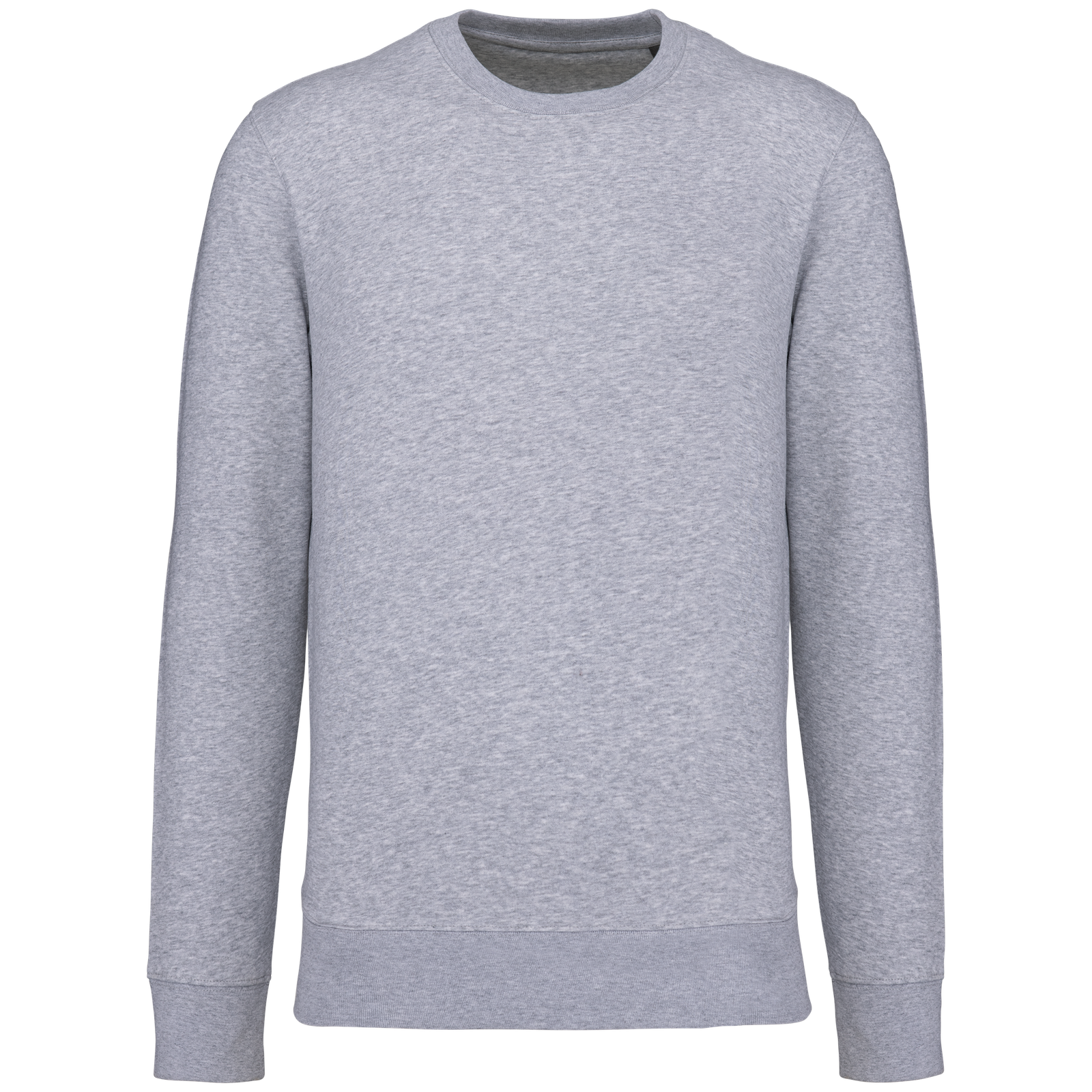 Sweat-shirt écoresponsable col rond enfant — Vue de face - Oxford Grey