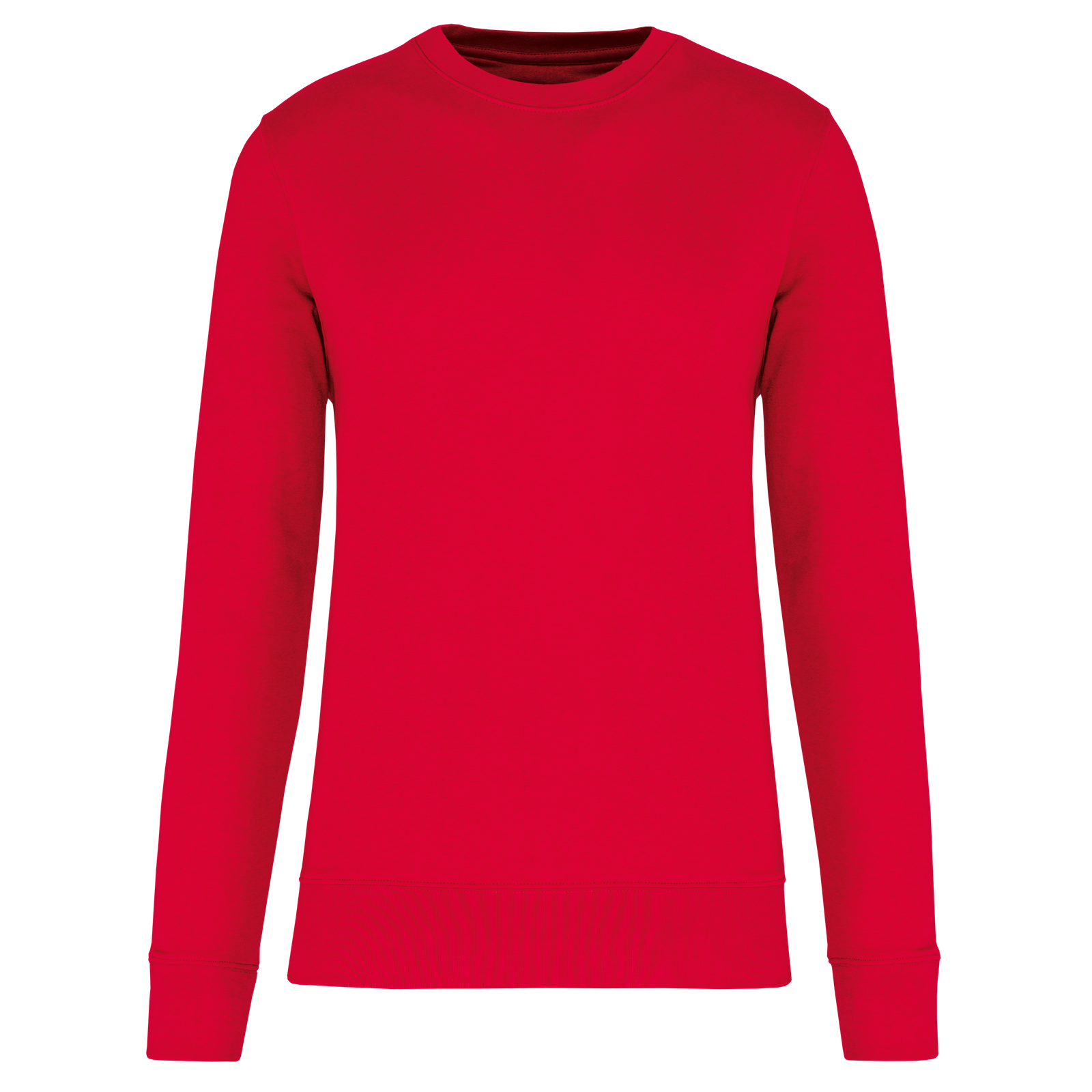 Sweat-shirt écoresponsable col rond enfant — Vue de face - Red