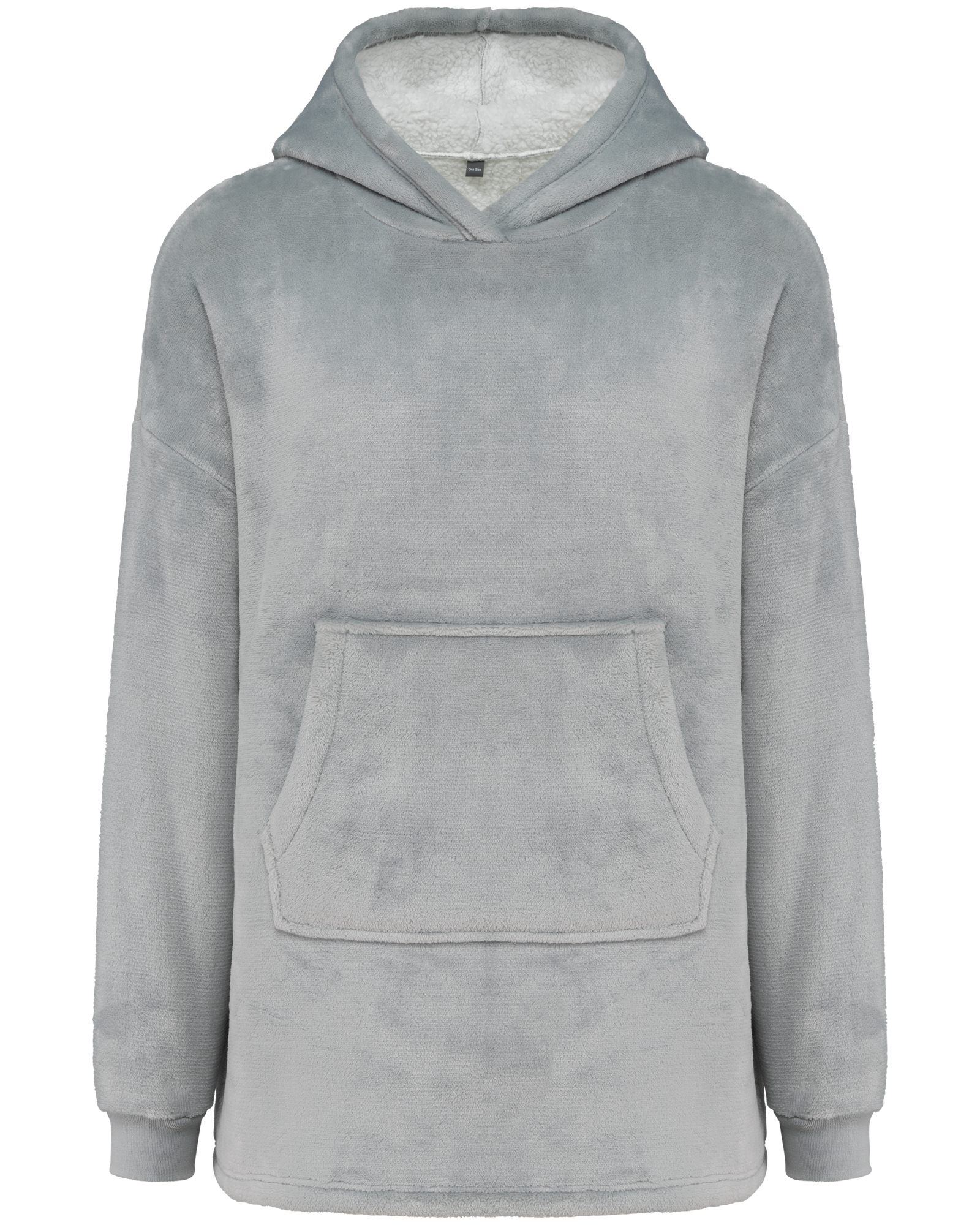 Plaid poncho unisexe — Vue de face - Snow Grey